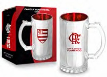 Caneca Vidro Berlim Metalic Times 480ml - Flamengo